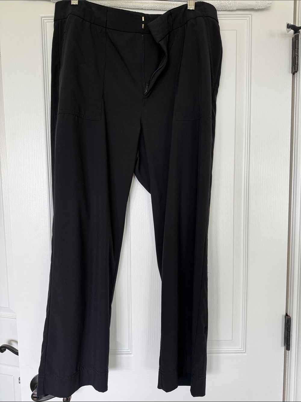 Athleta Black Wide Leg Crop Pants Utility Travel Pant Sz 14
